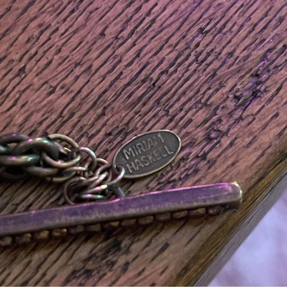 𝐁𝐔𝐘 𝐎𝐑 𝐁𝐘𝐄💥MIRIAM Haskell Necklace- coin pendant beaded chain w/ toggle closure - Picture 7 of 10